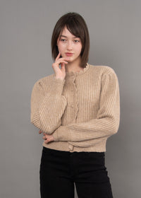 RD Style Trudy Cardigan - Taupe Melange-Hand In Pocket