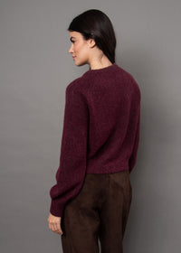 RD Style Rada L/S Cardi - Plum Melange-Hand In Pocket