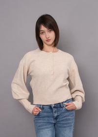 RD Style Formica Henley - Oatmeal-Hand In Pocket
