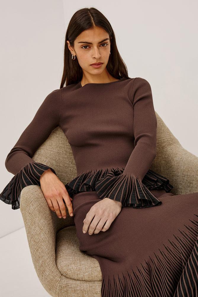 Rails Nora Top - Brown Black Organza-Hand In Pocket