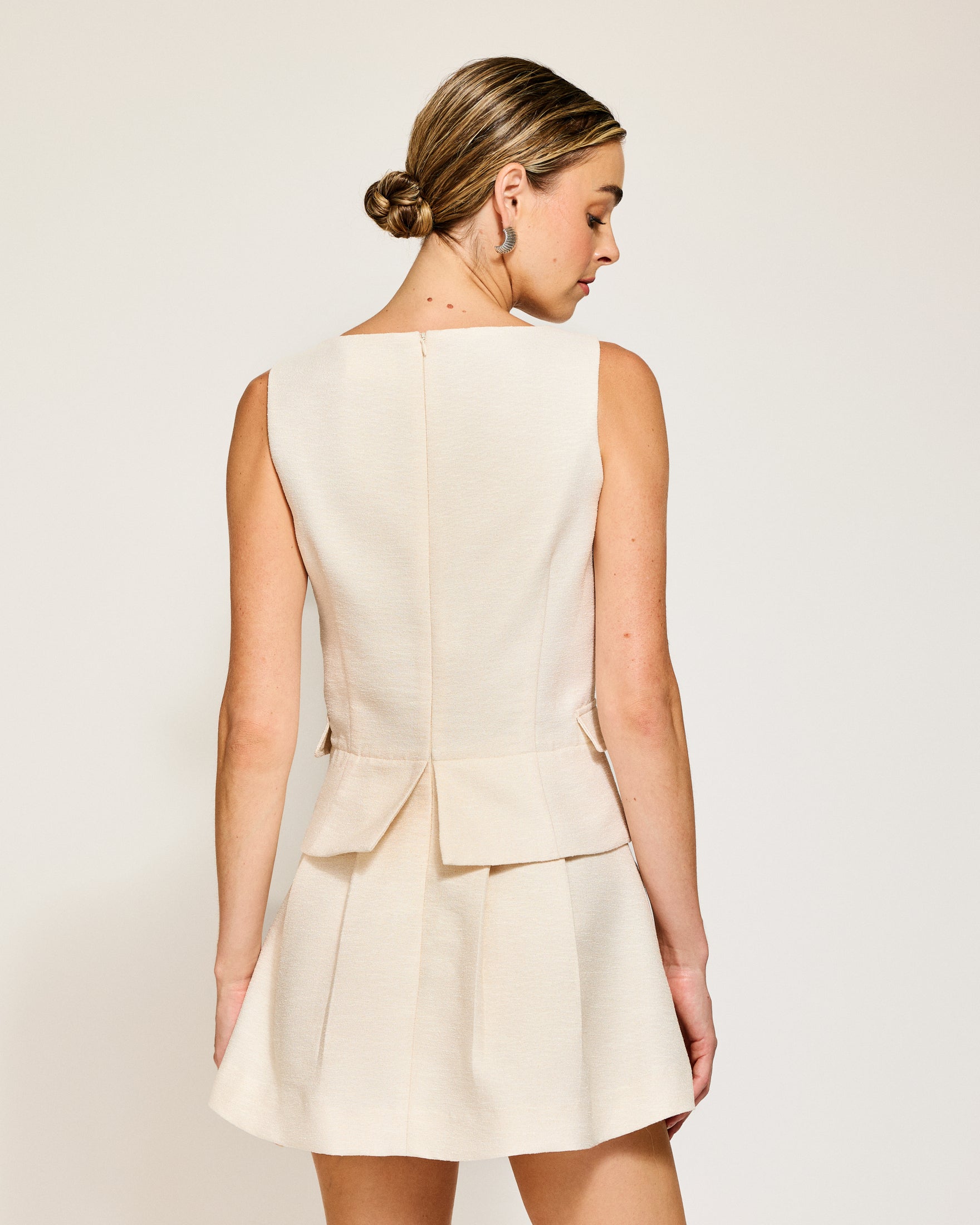 line and dot adella dress Line + Dot Adella Dress- Ecru