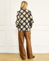 Line + Dot Maven Tied Blouse- Navy Multi-Hand In Pocket