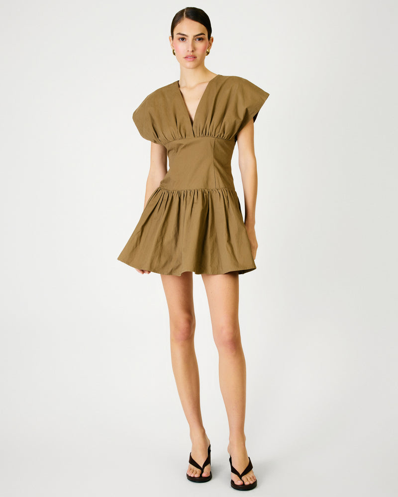 Line + Dot Hamish Mini Dress - Mocha-Hand In Pocket