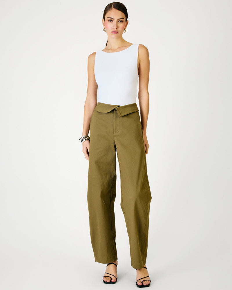 Line + Dot Anden Pants - Olive-Hand In Pocket