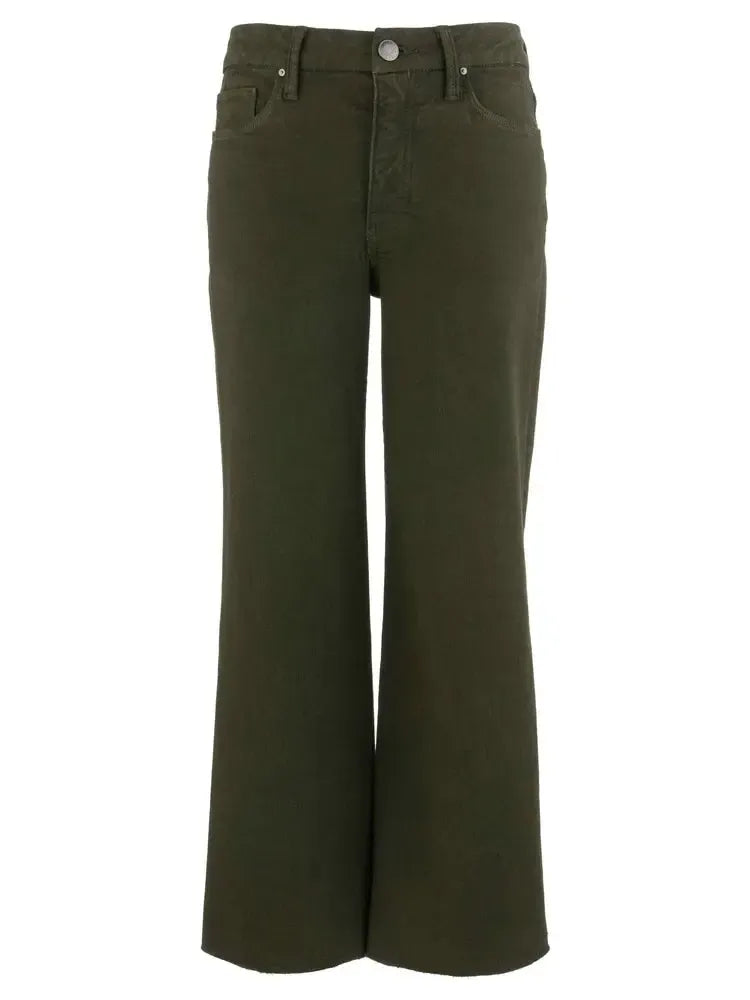 KUT Meg High Rise Fab Ab Wide Leg Raw Hem - Tuscan Olive