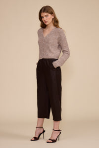 Lucy Paris Jason Faux Leather Pant - Brown-Hand In Pocket