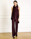 Line + Dot Petrea Pants- Aubergine-Hand In Pocket