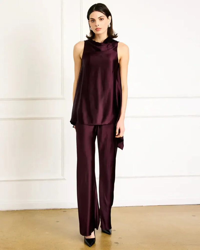 Line + Dot Petrea Pants- Aubergine-Hand In Pocket