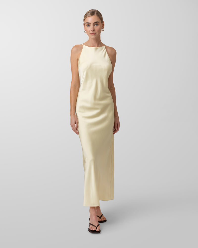 Line + Dot Emel Maxi Dress - Light Yellow-Hand In Pocket