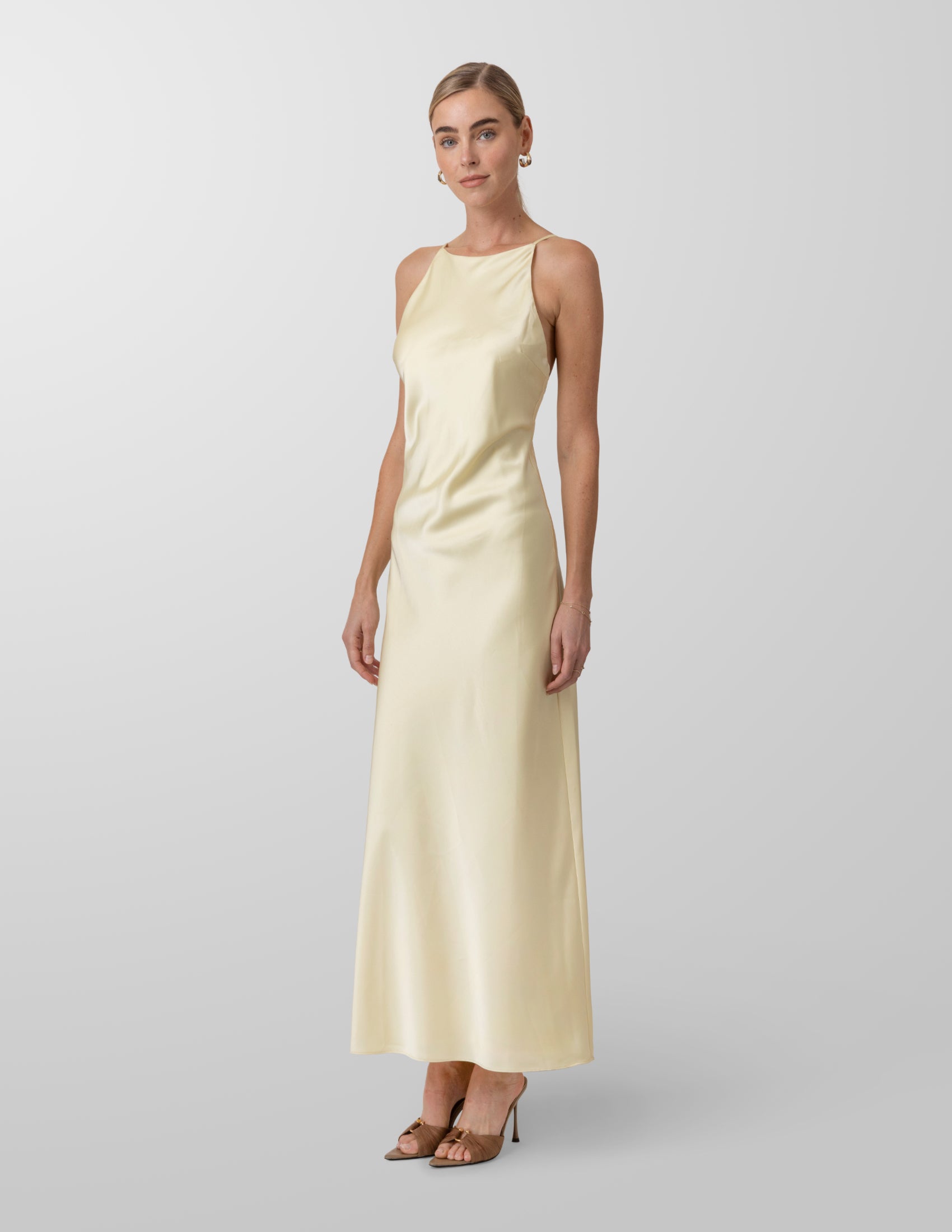 Line + Dot Emel Maxi Dress - Light Yellow-Hand In Pocket