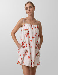 Line + Dot Bellissimo Mini Dress - Ivory Multi-Hand In Pocket