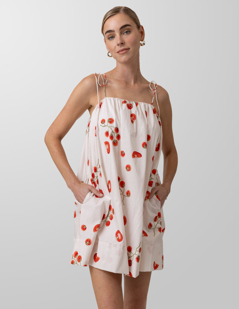 Line + Dot Bellissimo Mini Dress - Ivory Multi-Hand In Pocket