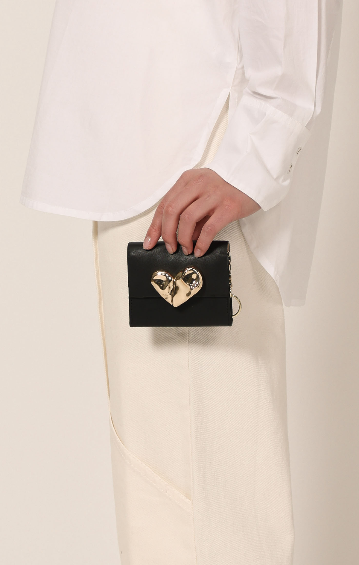 Cleobella Coracao Coin Purse- Black/ Gold-Hand In Pocket