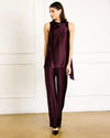 Line + Dot Petrea Pants- Aubergine-Hand In Pocket