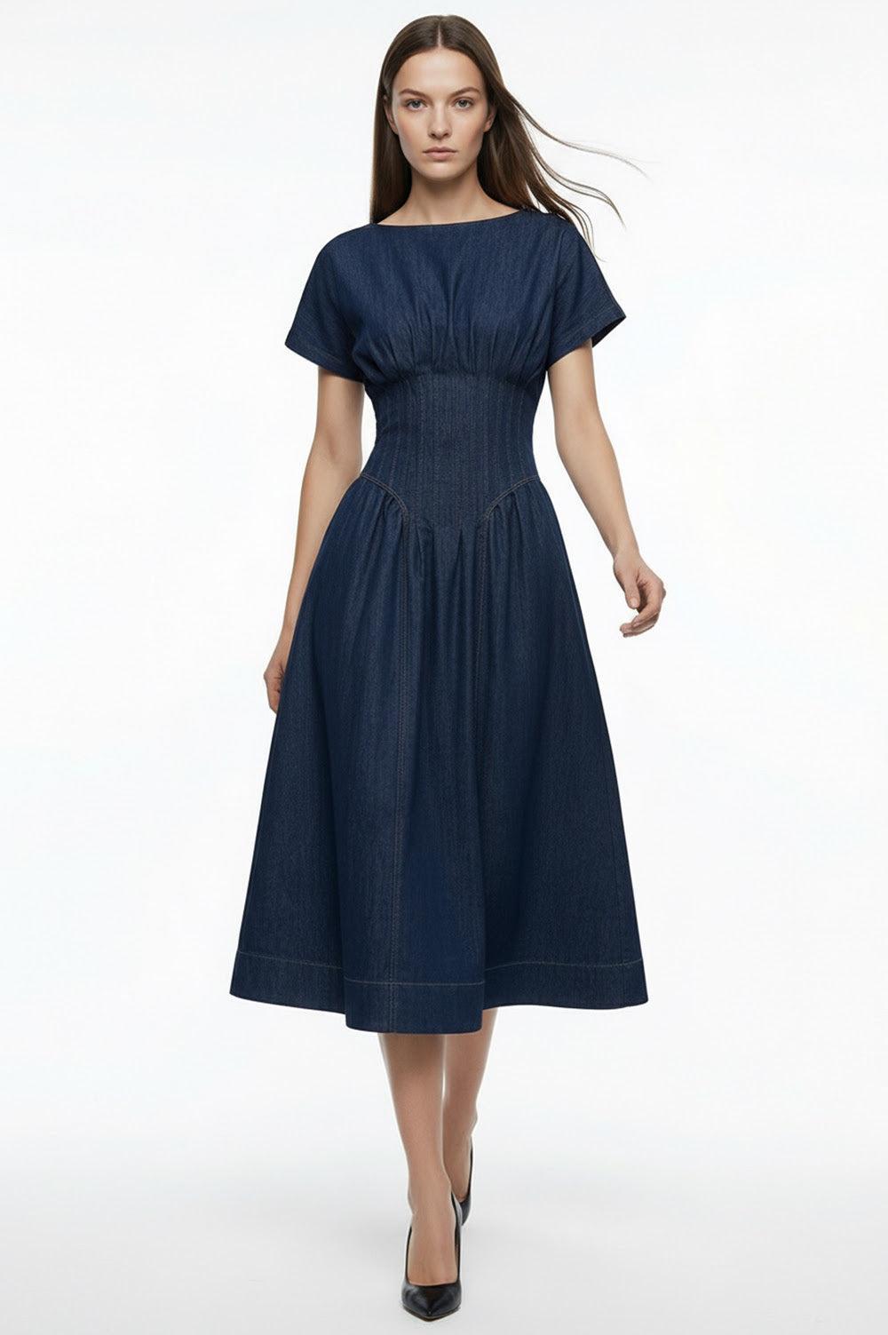 Exquise Elvaina Dress - Navy Blue