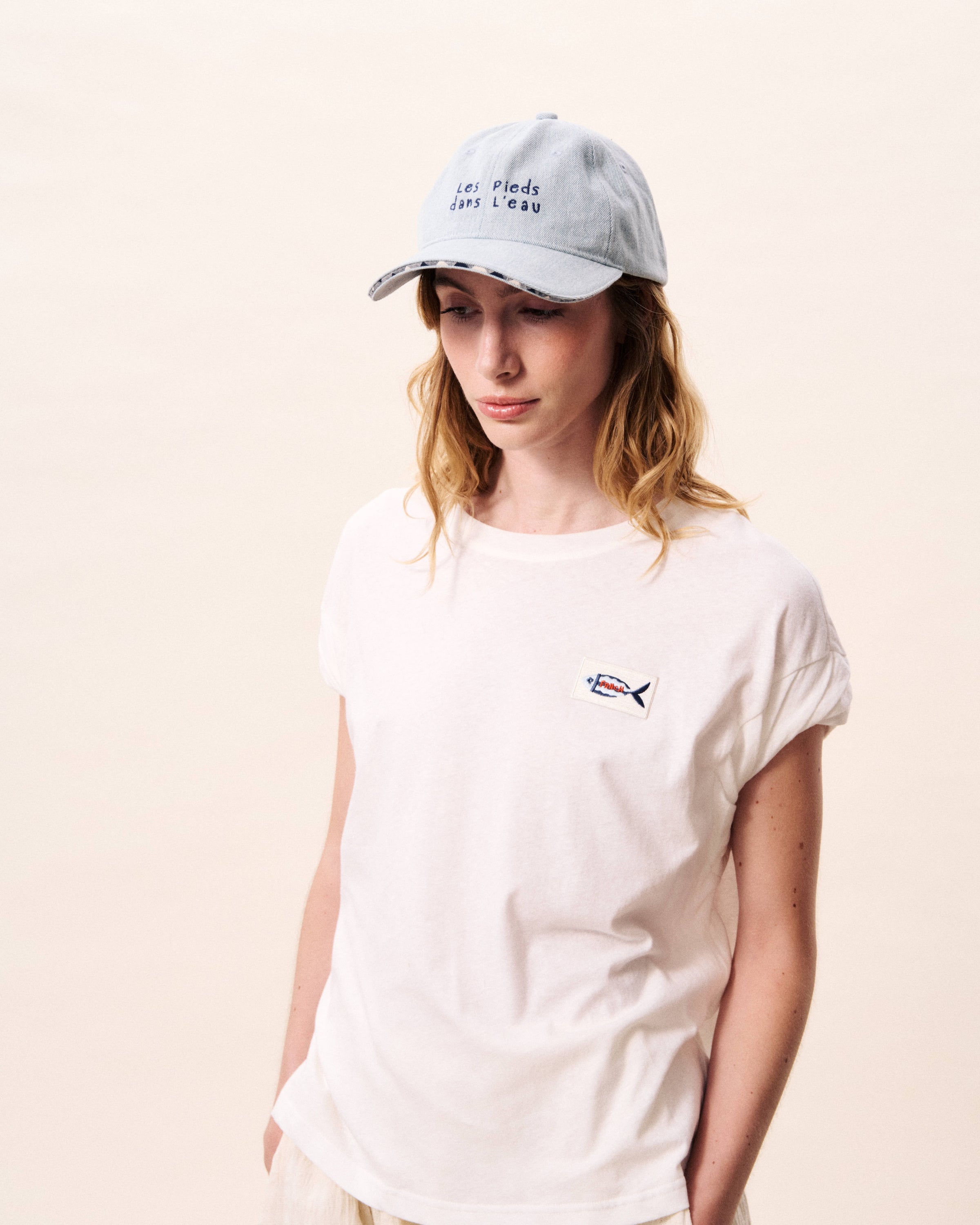 FRNCH Lindos T-Shirt - Blanc-Hand In Pocket