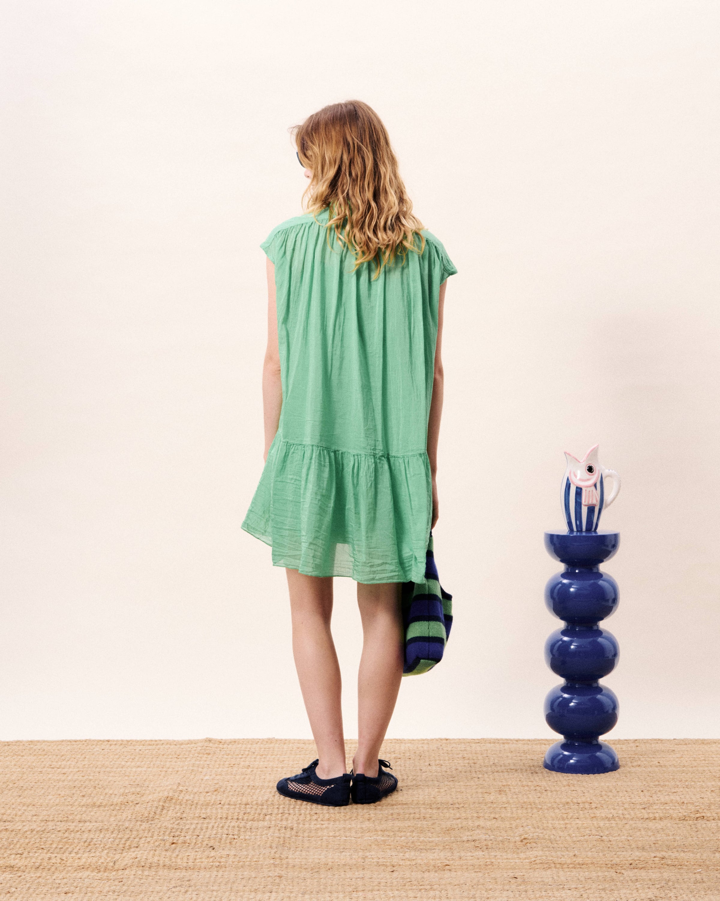 FRNCH Opale Dress- Green-Hand In Pocket