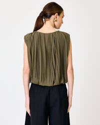 Line + Dot Rae Top - Olive-Hand In Pocket