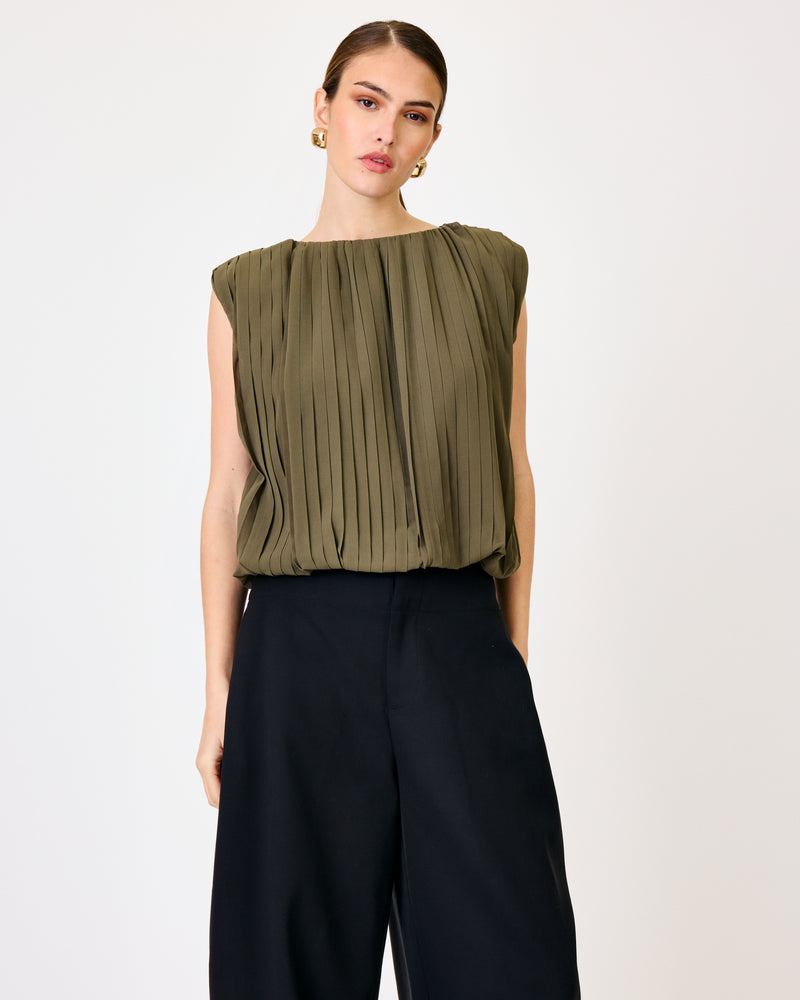Line + Dot Rae Top - Olive-Hand In Pocket