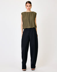 Line + Dot Rae Top - Olive-Hand In Pocket