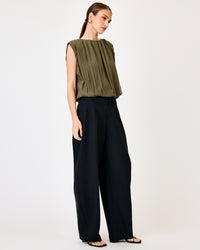 Line + Dot Rae Top - Olive-Hand In Pocket