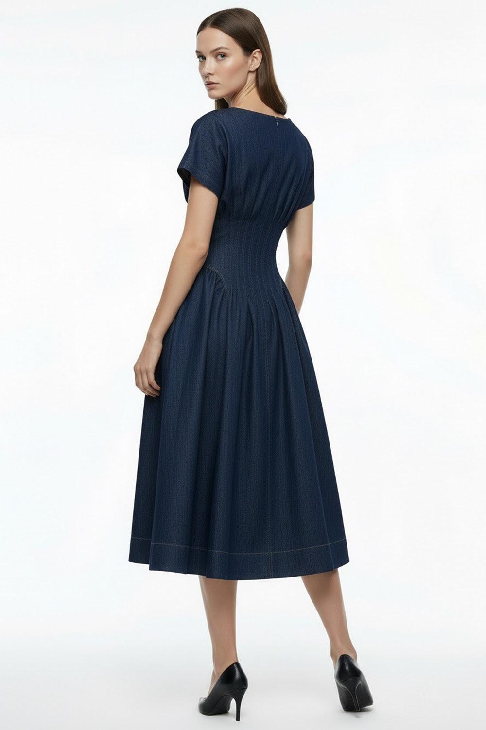 Exquise Elvaina Dress - Navy Blue