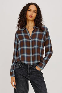 Rails Malin Shirt - Espresso Indigo-Hand In Pocket