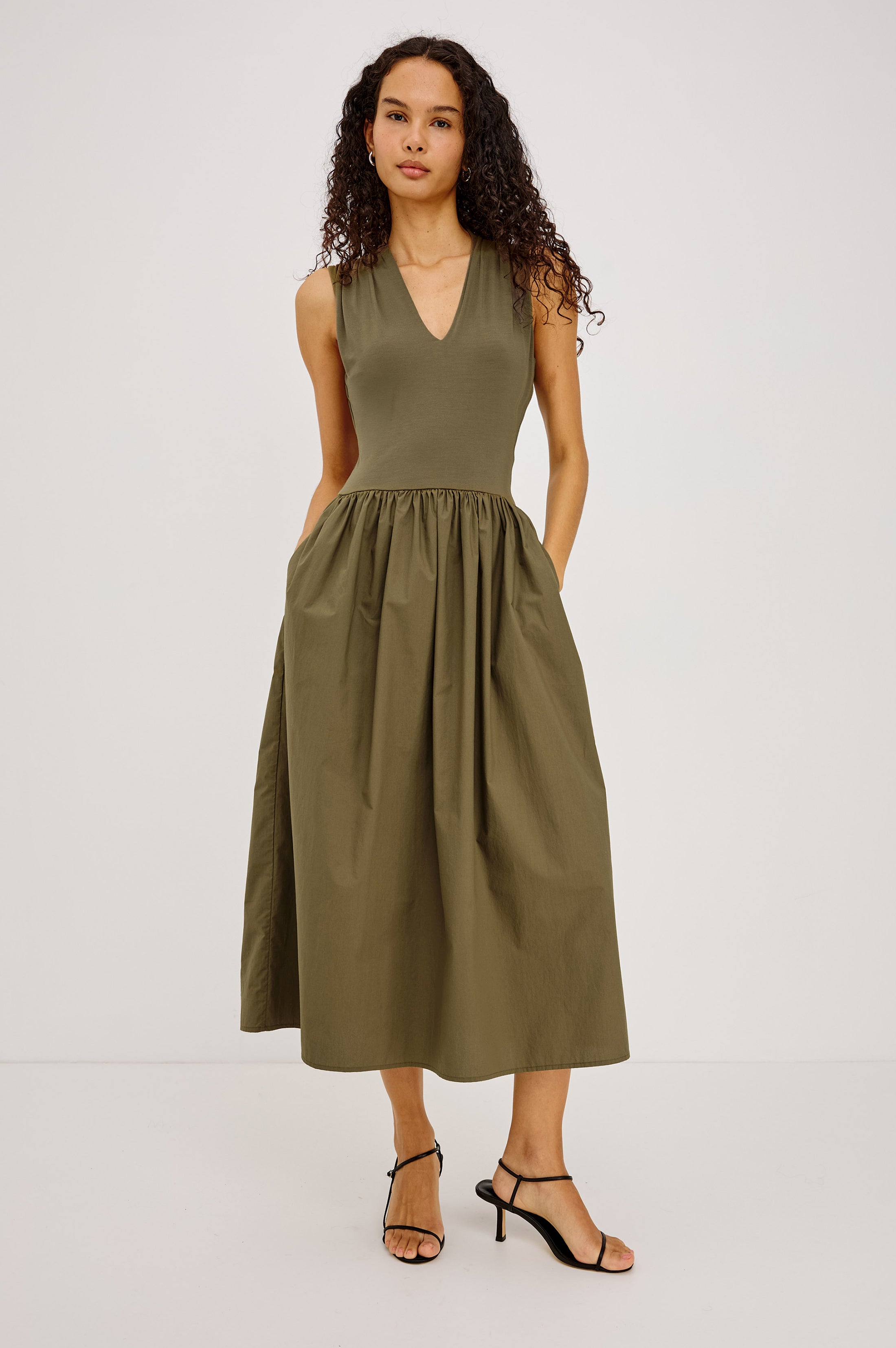 Rails Winnie Maxi Dress - Washed Olive-Hand In Pocket