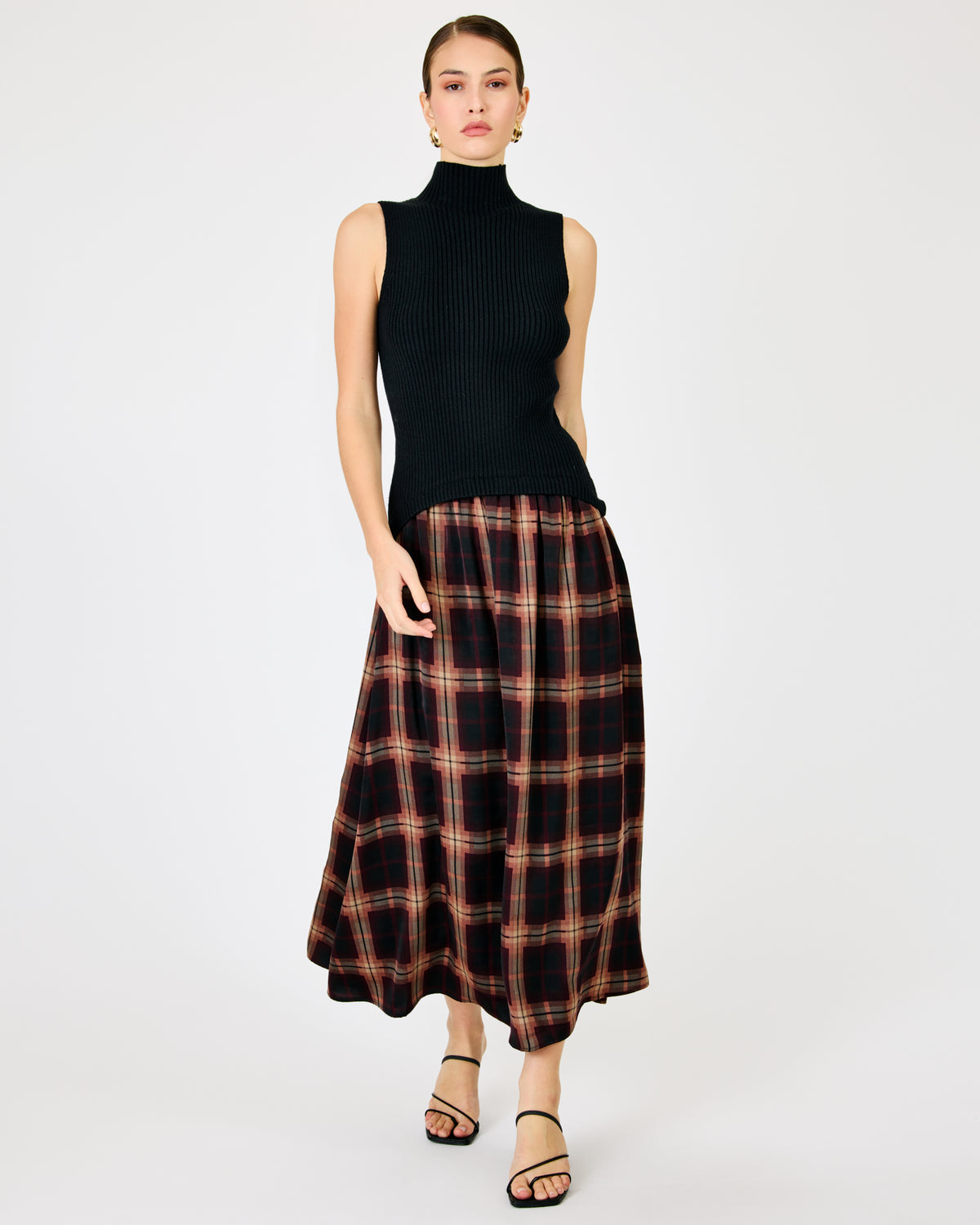 Line + Dot Kristopher Mix-Media Dress - Black Multi-Hand In Pocket