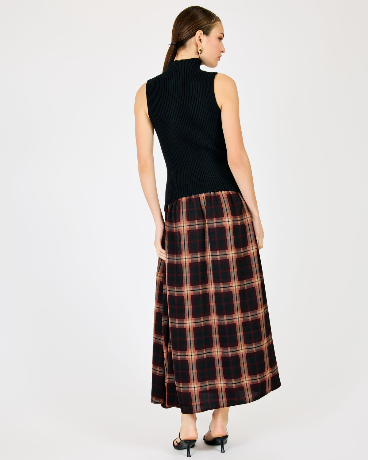 Line + Dot Kristopher Mix-Media Dress - Black Multi-Hand In Pocket