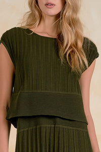 Elan Genevieve Dress - Olive-Hand In Pocket
