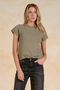 Elan Colette Sweater - Light Olive-Hand In Pocket