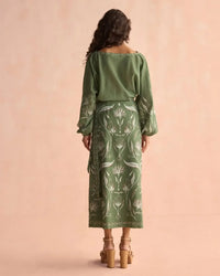 Omika Verde Blouse - Luciana Artichoke-Hand In Pocket