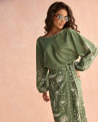 Omika Verde Blouse - Luciana Artichoke-Hand In Pocket
