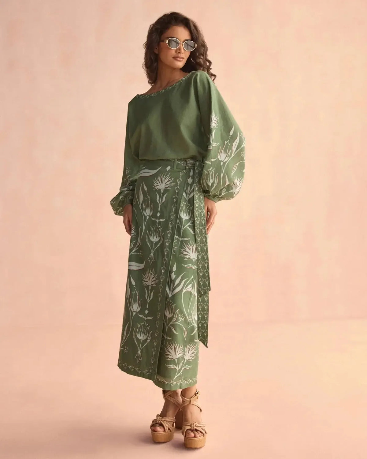 Omika Verde Blouse - Luciana Artichoke-Hand In Pocket