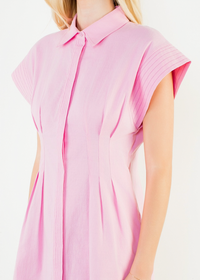 THML Sutton Button Down Dress - Pink-Hand In Pocket