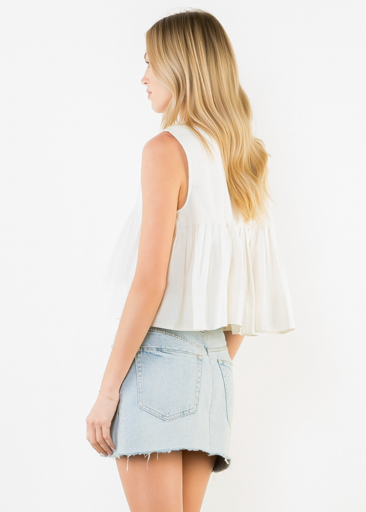 THML Sarah Top - Cream-Hand In Pocket