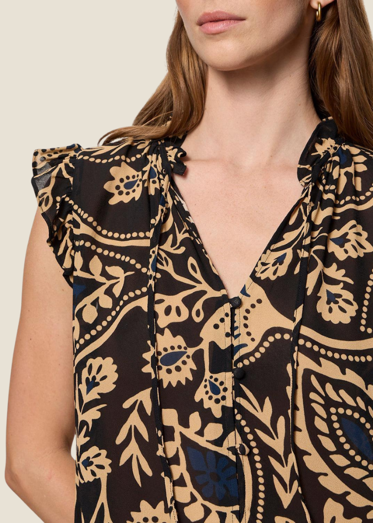 Sanctuary Living It Best Button Top - Shapeshift-Hand In Pocket