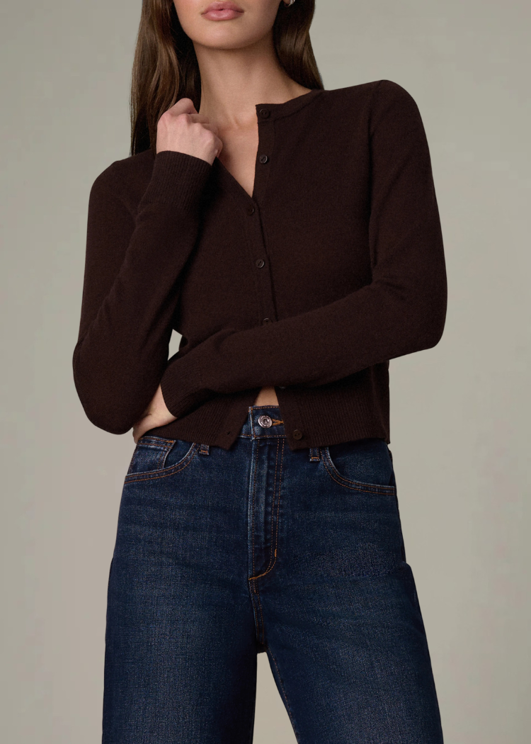 Joe's Jeans The Dani Cardigan - Espresso-Hand In Pocket