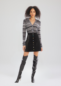 Allison Colleen Cardigan- Black/White ***FINAL SALE***-Hand In Pocket