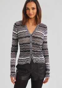 Allison Colleen Cardigan- Black/White ***FINAL SALE***-Hand In Pocket