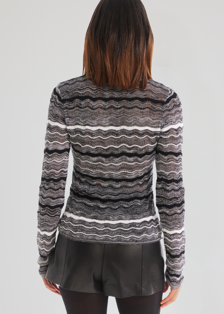 Allison Colleen Cardigan- Black/White ***FINAL SALE***-Hand In Pocket