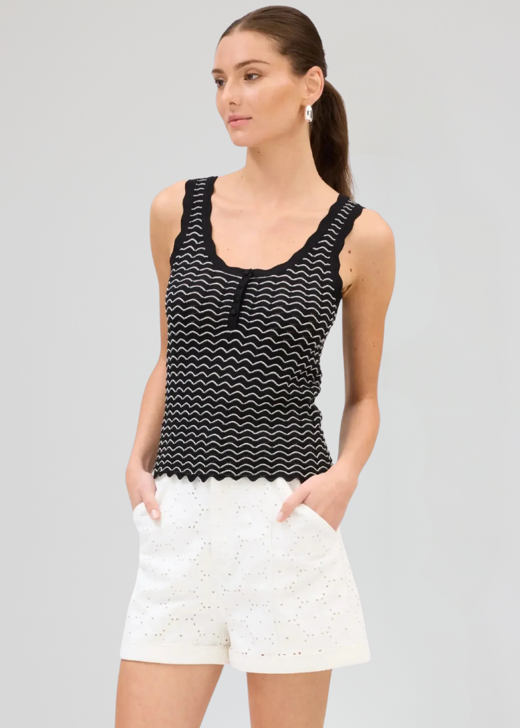 Allison Arielle Knit Tank - Black-Hand In Pocket