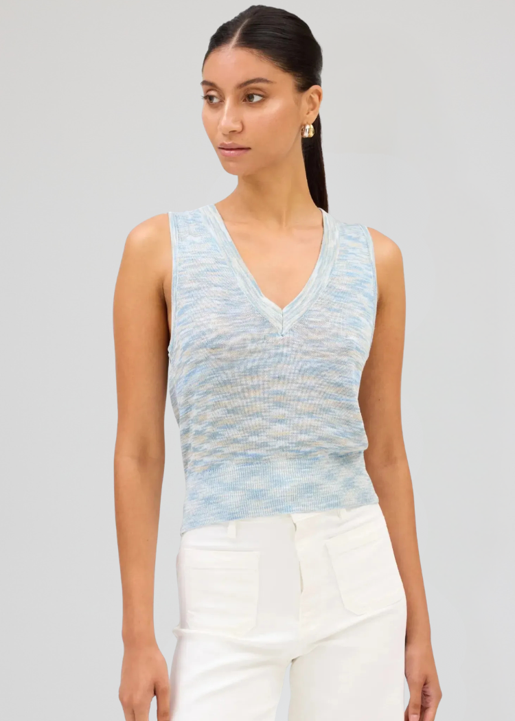 Allison Esme Knit Tank - Blue Multi-Hand In Pocket
