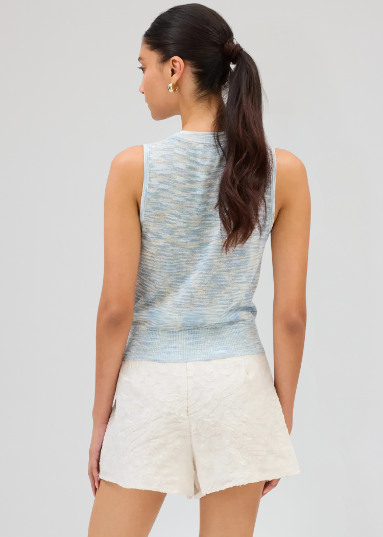 Allison Esme Knit Tank - Blue Multi-Hand In Pocket