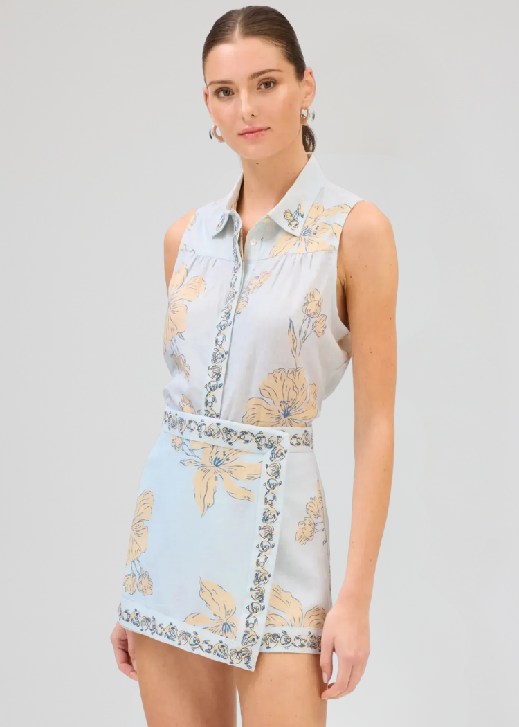 Allison Sophie Skort - Pale Blue ***FINAL SALE***-Hand In Pocket