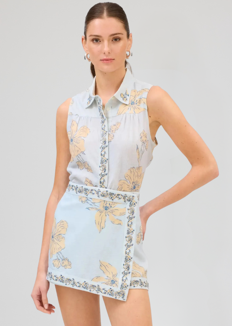 Allison Sophie Skort - Pale Blue ***FINAL SALE***-Hand In Pocket