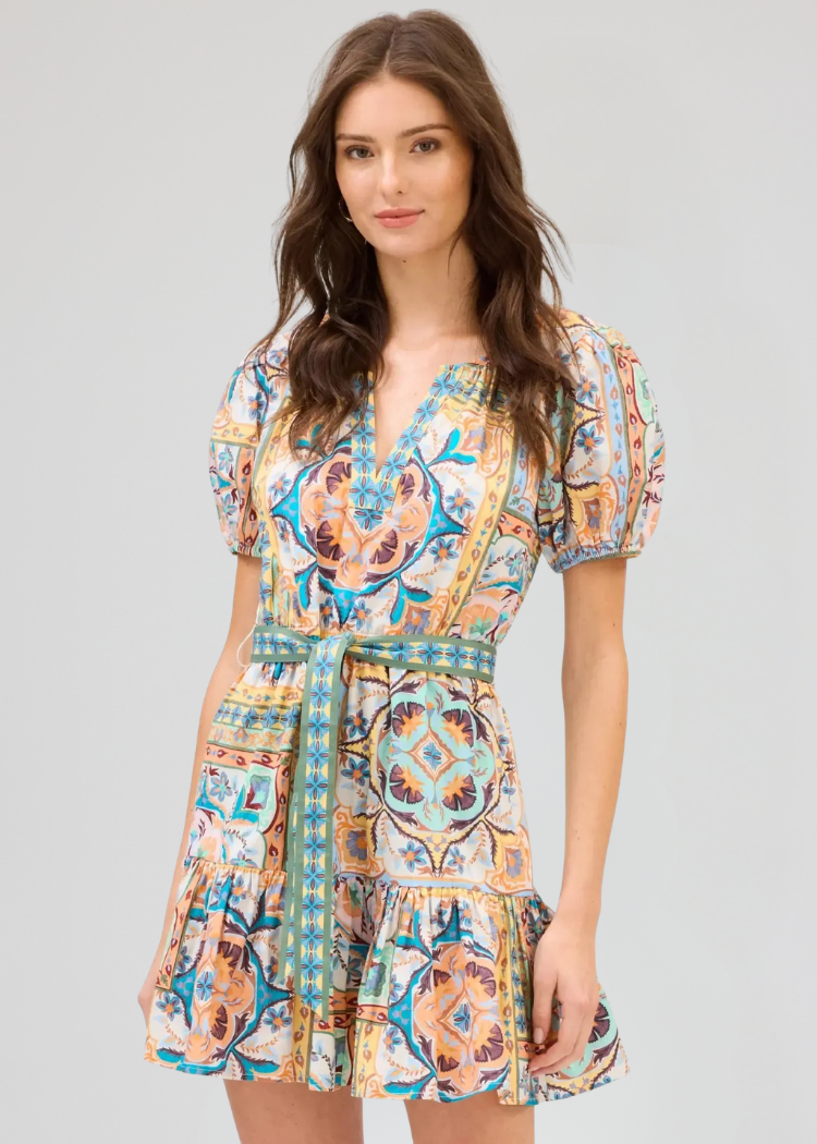 Allison Isabella Dress- Scarf Print ***FINAL SALE***-Hand In Pocket