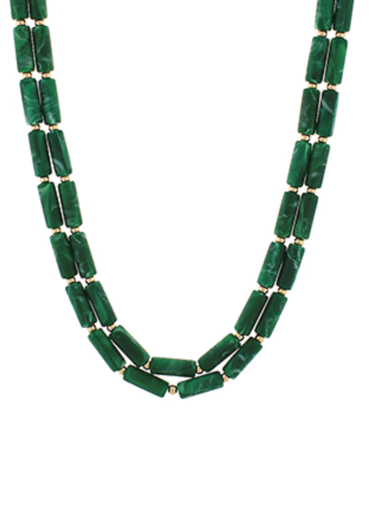 Calypso Acrylic Layered Necklace - Green-Hand In Pocket