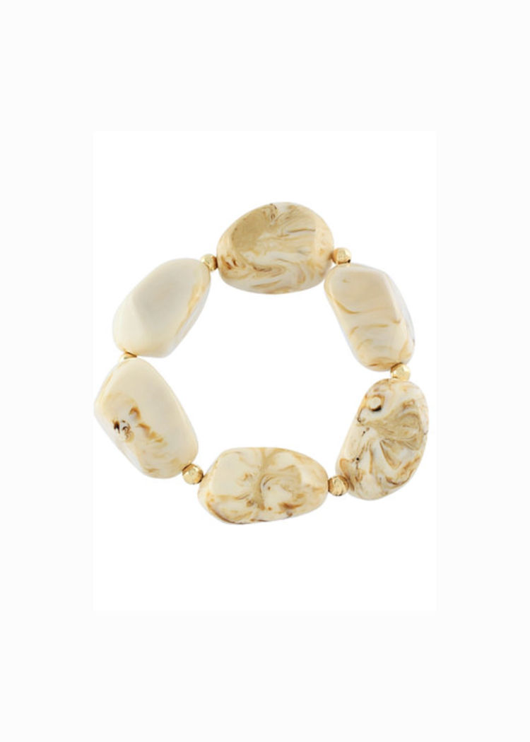 Paloma Marble Bracelet - Ivory-Hand In Pocket